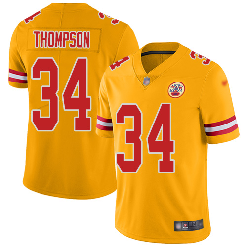 Men Kansas City Chiefs #34 Thompson Darwin Limited Gold Inverted Legend Football Nike NFL Jersey->youth nfl jersey->Youth Jersey